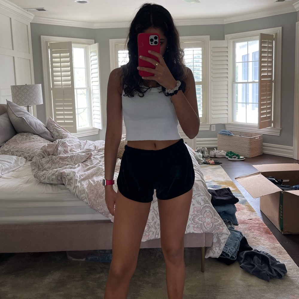 Black brandy Melville velvet shorts